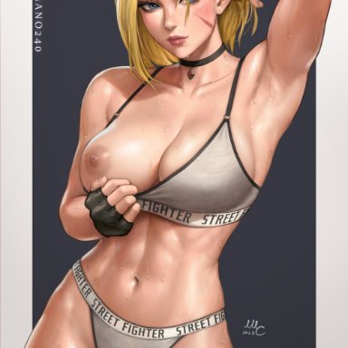 capcom, street fighter, street fighter 6, cammy white, sciamano240, 1girls, abs, areola, areolae, arm up, armpit, armpits, athletic, athletic female, bare arms