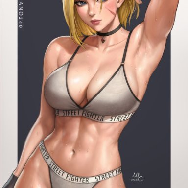capcom, street fighter, street fighter 6, cammy white, sciamano240, 1girls, abs, arm up, armpit, armpits, athletic, athletic female, bare arms, bare shoulders, bare thighs