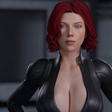 marvel, marvel cinematic universe, s.h.i.e.l.d., black widow (marvel), natasha romanoff, scarlett johansson, redmoa, 1girls, anus, areolae, ass, assjob, black nail polish, bouncing ass, bouncing breasts