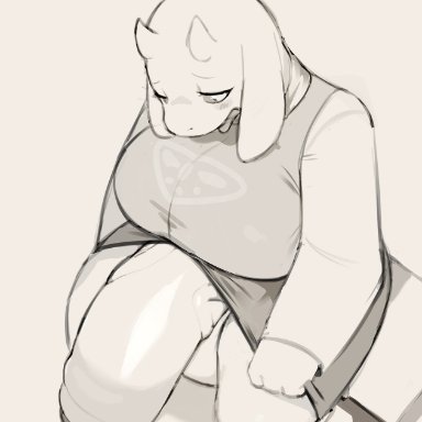 undertale, undertale (series), toriel, kyurisawa, anthro, big penis, boss monster, bovid, caprine, clothed, clothing, foreskin, ftg crossgender, fti crossgender, futa focus