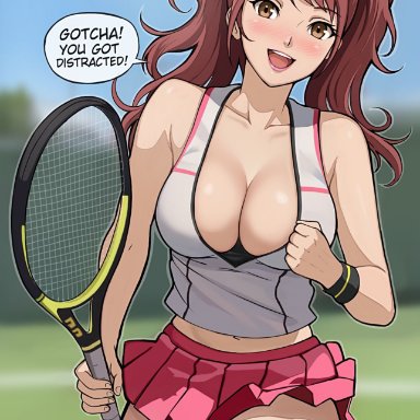 atlus, persona, persona 4, kujikawa rise, lepypepy, 1girls, breasts, brown eyes, brown hair, cleavage, female, huge breasts, light skin, light-skinned female, long hair