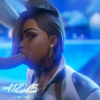 fortnite, fortnite: battle royale, antonia (fortnite), ateies, blowjob, animated, sound, tagme, video