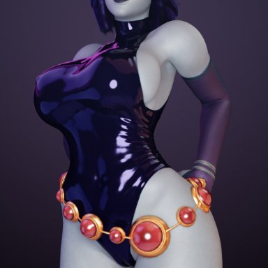 dc, teen titans, rachel roth, raven (dc), batesz, 1girls, big breasts, blender, breasts, female, female only, goth, goth girl, large breasts, pale skin