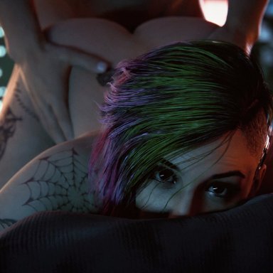 cd projekt red, cyberpunk 2077, judy alvarez, evilaudio, kassioppiava, redhot, 1boy, 1boy1girl, 1girls, ass, ass up, doggy style, female, from behind, from behind position