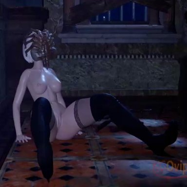 alien (franchise), nier: automata, facehugger, yorha 2b, kgfacehuggers, kgovipositors, kittenvox, 1female, 1monster, alien, at night, belly, belly bulge, belly expansion, belly focus