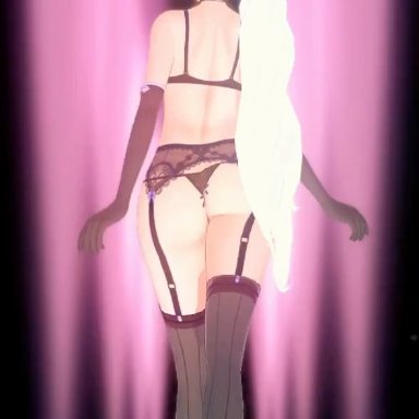 rwby, weiss schnee, theblackbirdcalls, bra, crotchless, crotchless panties, lingerie, naked, nippleless bra, nipples, nude, panties, runway, underwear, vagina