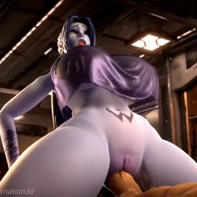 blizzard entertainment, overwatch, amelie lacroix, widowmaker, 1boy, 1boy1girl, 1girl, 1girls, ahe gao, ahegao, big ass, big breasts, big butt, big penis, bimbo