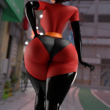 disney, the incredibles, elastigirl, helen parr, smitty34, ass, big ass, large ass, narrow waist, thick thighs, voluptuous, voluptuous female, wide hips, 3d, 3d (artwork)