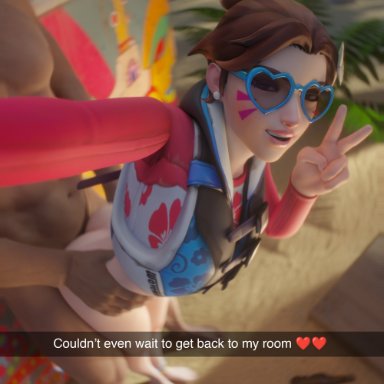 blizzard entertainment, overwatch, overwatch 2, snapchat, d.va, hana song, waveracer d.va, netcrum, 1boy, 1girls, asian, asian female, ass, blender, blurry