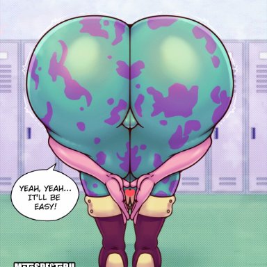 my hero academia, mina ashido, matospectoru, 1girls, ass, bent over, big ass, bubble butt, cameltoe, dat ass, dumptruck ass, fat ass, female, female only, huge ass