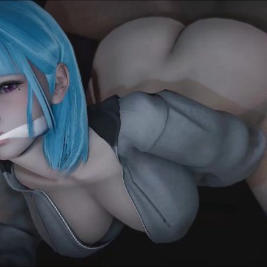 parasocial, ahwlly, self insert, ahwlly (artist), anal, anal sex, ass, ass up, bad end, big ass, big breasts, blue hair, breasts, captured, doggy style