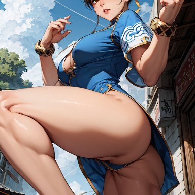 capcom, street fighter, street fighter 6, chun-li, ai art panwho, nai diffusion, stable diffusion, 1girls, asian, asian female, ass, athletic, athletic female, bare legs, bare thighs