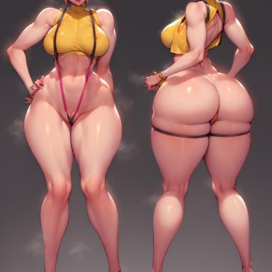 pokemon, pokemon (game), pokemon rgby, kasumi (pokemon), abs, ass, asymmetrical hair, backboob, big ass, big butt, blush, breasts, clothing, dat ass, female