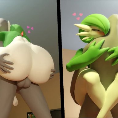 nintendo, pokemon, gardevoir, generation 3 pokemon, pok&#233;mon (species), pokemon (species), setrixart, warfaremachine, 3 fingers, ambiguous gender, ambiguous penetration, ass, athletic female, balls, big balls