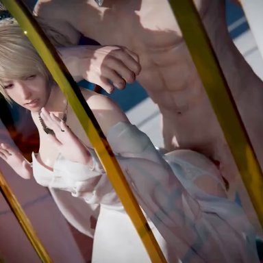 final fantasy, final fantasy xv, lunafreya nox fleuret, initial a, 1boy, 1boy1girl, 1female, 1girls, 1male, against glass, ass, ass focus, ass up, balls, ballsack