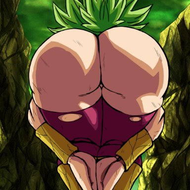 dragon ball, dragon ball super, tournament of power, caulifla, kale, kefla, charge sol, 1girls, armlet, ass, ass focus, ass up, big ass, fusion, green hair