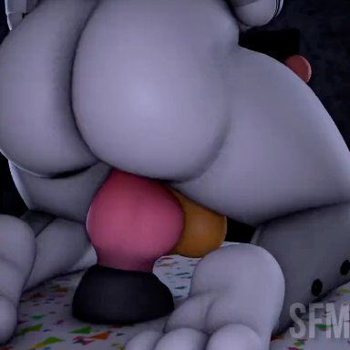 five nights at freddy's, five nights at freddy's world, scottgames, lolbit (fnaf), sfmmations, 3 toes, anal, anal insertion, anal sex, animatronic, anthro, anthro penetrated, ass, ass focus, ass grab