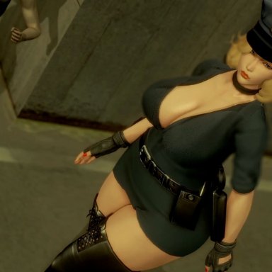 honey select, ozisan, 1boy, 1boy1girl, 1girls, ass, big ass, big breasts, boots, breasts, breasts bigger than head, defeated, defeated heroine, fat, fat man