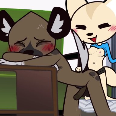 aggressive retsuko, fenneko, haida, retsuko, canaryprimary, kumbomb, mimihungva, mindlessswitchva, anal, anal orgasm, anthro, cuckquean, cum, cum while penetrated, dirty talk