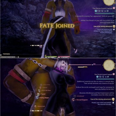 final fantasy, final fantasy xiv, viera, amputee, bad end, before and after, belly riding, big breasts, big dom small sub, bondage, bound, bound together, breasts, breeding slave, broken rape victim