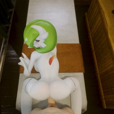 animated, breast, breasts, cowgirl position, doggy style, female, from behind, from behind position, gardevoir, hentai, interspecies, male, mega evolution, mega gardevoir, missionary position