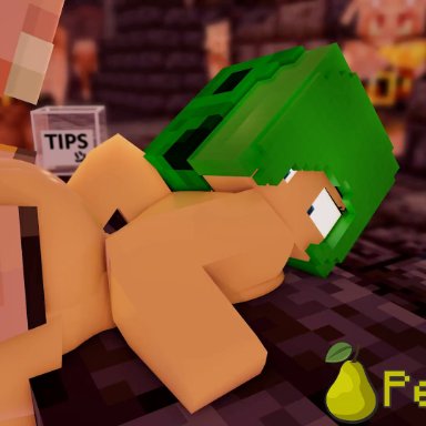 minecraft, lou (pearickmc), piglin, piglin brute, pearickmc, ambiguous penetration, cum in mouth, cum in pussy, fellatio, nether, questionable consent, spitroast, 3d, animated, mine-imator