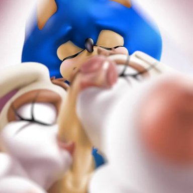 sonic (series), sonic the hedgehog (series), cream the rabbit, sonic the hedgehog, vanilla the rabbit, tcprod, depth of field, ejaculating cum, ejaculation, mother and daughter, penis, penis lick, pov, worm's-eye view, animated