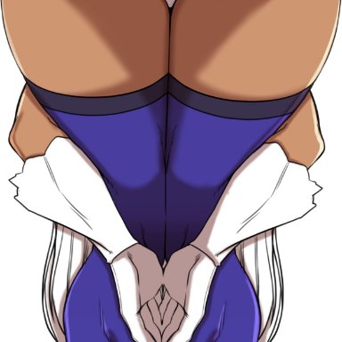 boku no hero academia, my hero academia, miruko, rumi usagiyama, smallsoud, 1girls, arm around leg, ass, ass focus, bent over, clothing cutout, dark skin, dark-skinned female, female, from behind