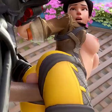 overwatch, overwatch 2, lena oxton, reaper, reaper (overwatch), tracer, kassioppiava, toasted microwave, 1boy, 1boy1girl, 1girl1boy, 1girls, big penis, bouncing breasts, breasts