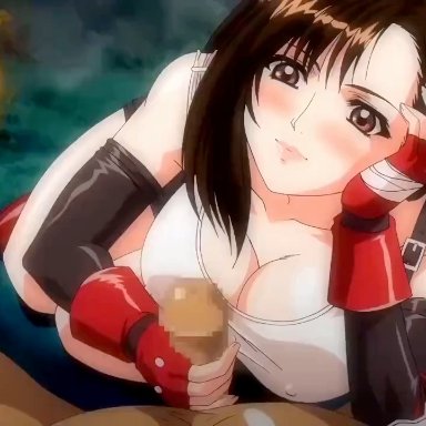 final fantasy, final fantasy vii, tifa lockhart, hitsuki, big breasts, black hair, blowjob, breasts, cum, cum in mouth, cum on face, cum on hair, cum swallow, cumshot, fellatio