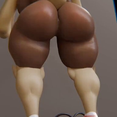 nintendo, pokemon, generation 4 pokemon, lopunny, pokemon (species), magmadough, anthro, anus, ass, back boob, big breasts, big butt, breasts, brown body, bubble butt