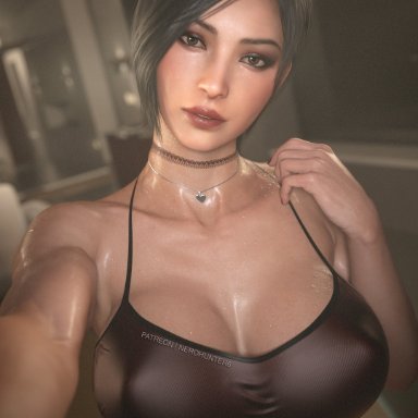 biohazard, capcom, resident evil, resident evil 4, resident evil 4 remake, ada wong, ada wong (adriana), nerohunter6, 1girls, abs, asian, asian female, ass, big ass, big breasts