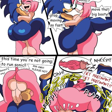 sonic (series), amy rose, sonic the hedgehog, furu flami, anthro, breasts, cum inside, excessive cum, fucked silly, futa on male, futanari, hedgehog humanoid, huge ass, huge balls, huge cock