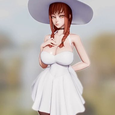 chainsaw man, makima (chainsaw man), rushzilla, big breasts, bubble ass, bubble butt, dat ass, lifting dress, sundress, animated, tagme, video