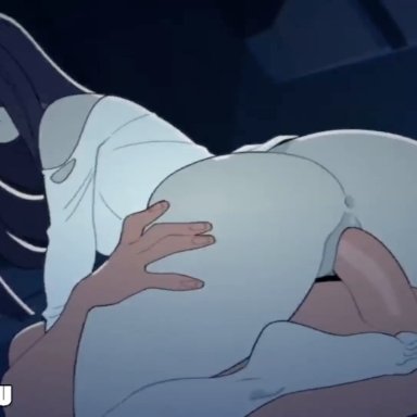 the ring, yamamura sadako, suoiresnu, 1boy, 1girls, anus, ass, big ass, big breasts, black hair, bottomless, breasts, busty, closed eyes, cowgirl position