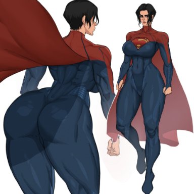 dc, dc comics, the flash (2023), kara zor-el, sasha calle, supergirl, cyberboi, 1girls, cape, fat ass, kryptonian, muscular, muscular female, muscular thighs, superhero costume
