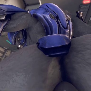 halo (series), sangheili, rayhuma, alien, anus, ass, balls, big ass, big balls, big butt, bouncing butt, erection, first person view, gay, humanoid