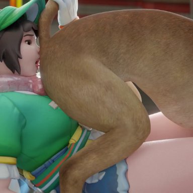 blizzard entertainment, overwatch, mei (overwatch), bloggerman, anilingus, asian, asian female, bestiality, canine, clothed female, dog, licking, rimming, zoophilia, 3d