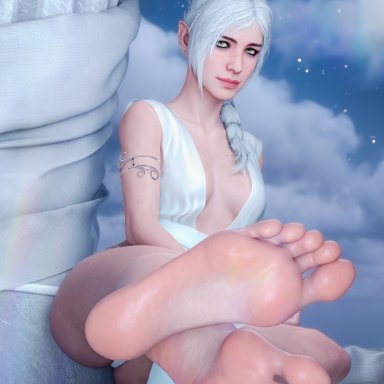 baldur's gate, baldur's gate 3, shadowheart, nexus 9, barefoot, clothed female, elf, female, female only, foot fetish, foot focus, presenting feet, soles, solo, solo female