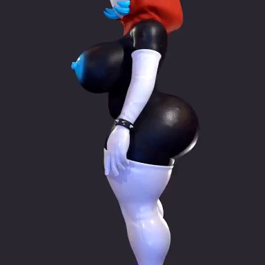 mario (series), nintendo, shy gal, wyerframez, armwarmer, armwear, ass, back view, backboob, belt, belt buckle, big ass, big breasts, big butt, black body