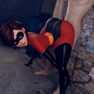 blender (software), disney, pixar, the incredibles, elastigirl, helen parr, smitty34, ass, big ass, breasts, bubble butt, clothed female nude male, doggy style, female, huge ass