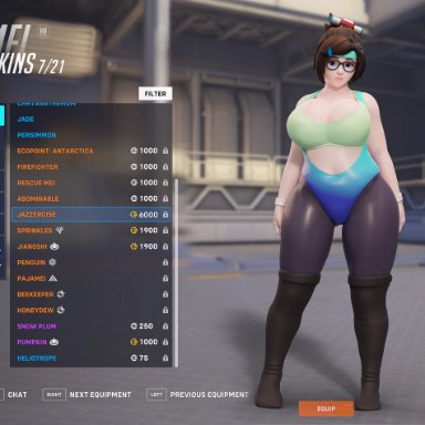 overwatch, mei (overwatch), fugtrup, 1girls, breasts, chubby, female, female only, huge breasts, solo, 3d, 3d model, blender