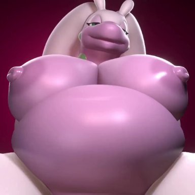 nintendo, pokemon, generation 6 pokemon, goodra, pokemon (species), kasdaq, anthro, anthro on human, areola, belly, big belly, big breasts, biped, bouncing belly, bouncing breasts