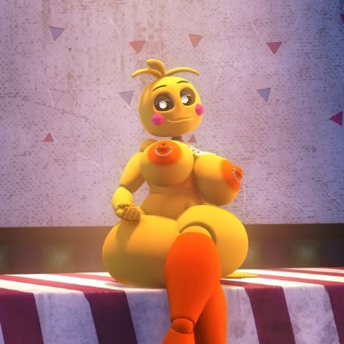 five nights at freddy's, five nights at freddy's 2, scottgames, source filmmaker, lovetaste chica, toy chica (fnaf), countersfm, animal genitalia, animal penis, animatronic, anthro, ass, avian, balls, big ass