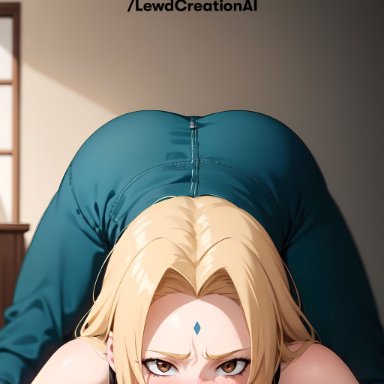 boruto: naruto next generations, naruto, naruto (classic), naruto (series), naruto shippuden, naruto: the last, senju tsunade, tsunade, tsunade (naruto), tsunade senju, lewdcreationsai, ass up, big breasts, blonde female, blonde hair