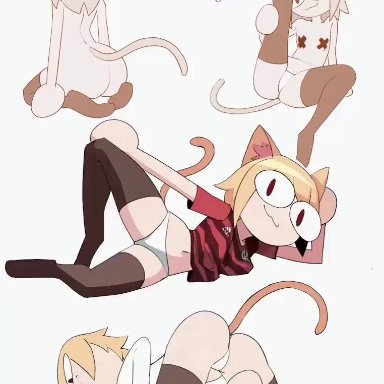 melty blood, tsukihime, type-moon, neco-arc, feliscede, :3, ass, cat ears, cat tail, catgirl, face down ass up, female, flamengo, flat chest, flat chested
