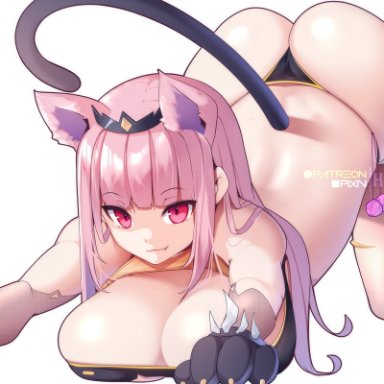 hololive, hololive english, mori calliope, hot vr, hotvr, 1girls, ass, breasts, cat ears, cat tail, catgirl, dat ass, female, large ass, large breasts