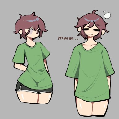 tea (namesloo), namesloo, big ass, femboy, fitness shorts, girly, oversized clothes, oversized shirt, t-shirt, thick ass, thick thighs, wide hips, t-shirt/pajamas challenge