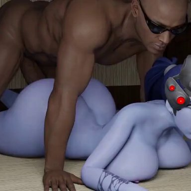 overwatch, widowmaker, dubushine34, anal, bouncing ass, broken rape victim, dark-skinned male, degradation, rape, 3d, animated, sound, sound edit, tagme, video