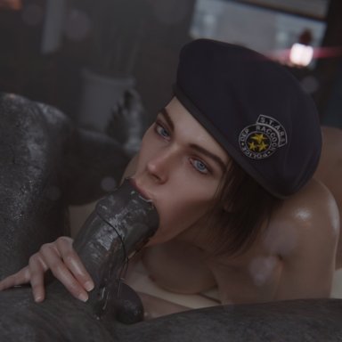 capcom, resident evil, resident evil 2, resident evil 2 remake, resident evil 3, resident evil 3 remake, jill valentine, jill valentine (sasha zotova), mr x, tyrant, stephanie23, 1boy, 1girls, areolae, ass